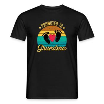 Promoted to Grandma - Befördert zur Oma Retro - Männer T-Shirt - Schwarz - Vorne - AI Model Male 178 light (178cm)