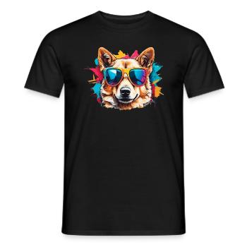 Berger Allemand Chien Cool Lunettes de soleil colorées Tendance - T-shirt homme - noir - Devant - AI Model Male 178 light (178cm)