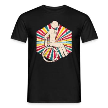 Vintage Wheelchair - Men's T-Shirt - black - Front - AI Model Male 178 light (178cm)