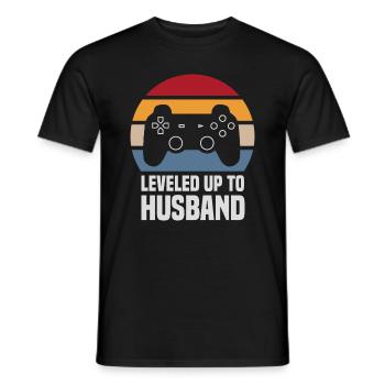 Leveled up To Husband Hochzeit Heirat Gaming Gamer - Männer T-Shirt - Schwarz - Vorne - AI Model Male 178 light (178cm)