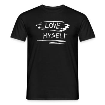 Self-love I love myself text proud - Men's T-Shirt - black - Front - AI Model Male 178 light (178cm)
