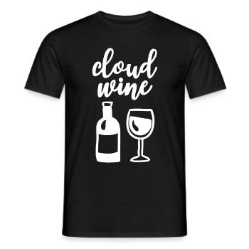 Cloud Vin Verre de vin Bouteille de vin Amateurs de vin - T-shirt homme - noir - Devant - AI Model Male 178 light (178cm)