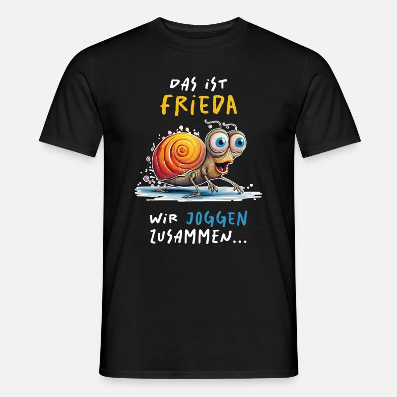 Joggen mit Frieda - hell - Männer T-Shirt - Schwarz
