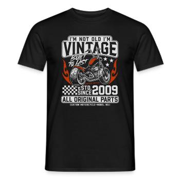 2009 Vintage Vintage Anniversaire Cadeau Moto - T-shirt homme - noir - Devant - AI Model Male 178 light (178cm)