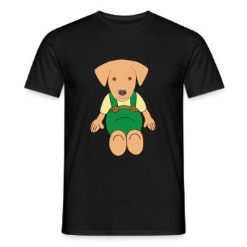 Little cute dog drawing - Men's T-Shirt - black - Front - AI Model Male 178 light (178cm)