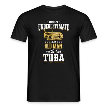 Tuba Tubist - Men's T-Shirt - black - Front - AI Model Male 178 light (178cm)