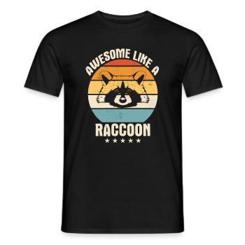 Raccoon - Men's T-Shirt - black - Front - AI Model Male 178 light (178cm)
