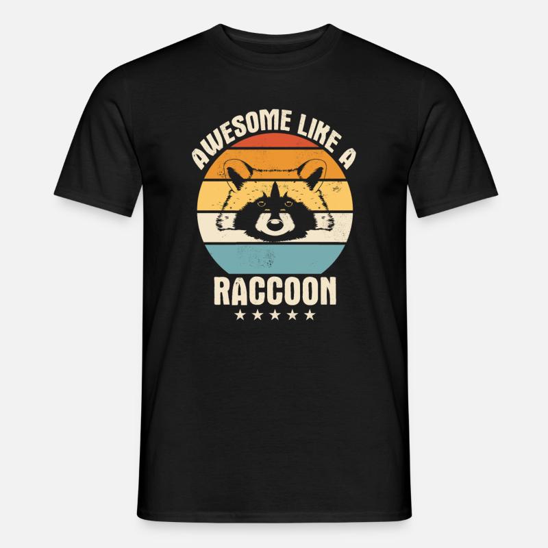 Waschbär - Männer T-Shirt - Schwarz