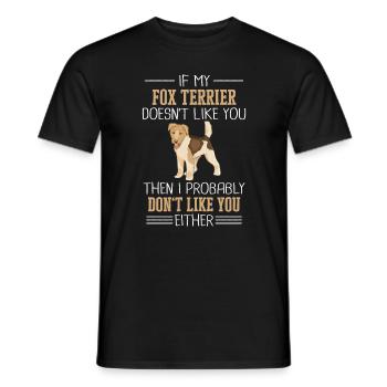 Chien Fox Terrier - T-shirt homme - noir - Devant - AI Model Male 178 light (178cm)