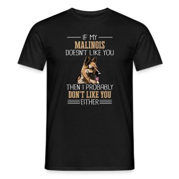 Malinois Hund - Männer T-Shirt - Schwarz - Vorne - AI Model Male 178 light (178cm)
