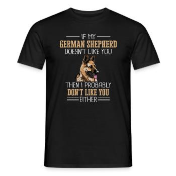 Deutscher Schäferhund Hund - Männer T-Shirt - Schwarz - Vorne - AI Model Male 178 light (178cm)