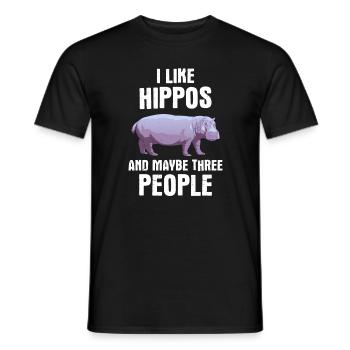 Nilpferd - Männer T-Shirt - Schwarz - Vorne - AI Model Male 178 light (178cm)