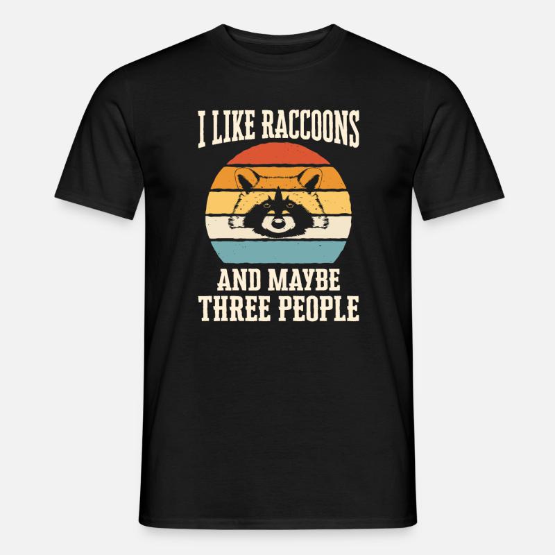 Waschbär - Männer T-Shirt - Schwarz