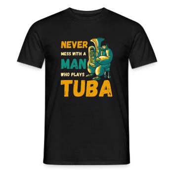 Tuba Tubist - Men's T-Shirt - black - Front - AI Model Male 178 light (178cm)