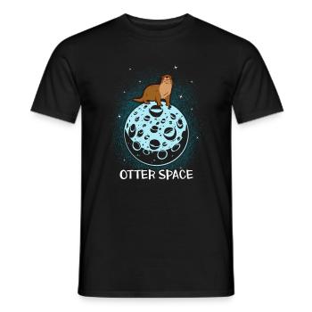 Otter Sea Otter - Men's T-Shirt - black - Front - AI Model Male 178 light (178cm)