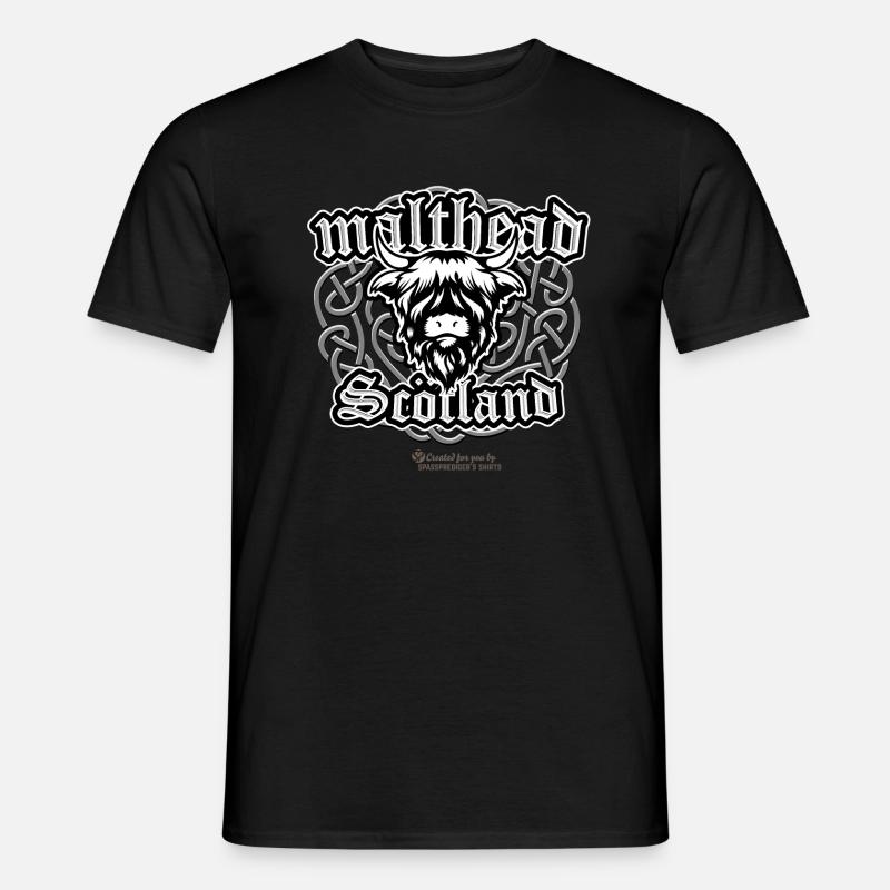 Malt Whiskey Malthead Celtic Design - Männer T-Shirt - Schwarz