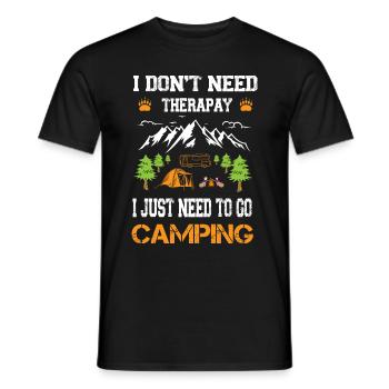 Ich brauche keine Therapie Ich muss nur zelten geh - T-shirt homme - noir - Devant - AI Model Male 178 light (178cm)