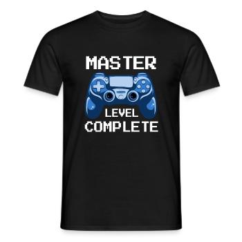 Master Level Complete Masterabschluss Geschenk - Männer T-Shirt - Schwarz - Vorne - AI Model Male 178 light (178cm)