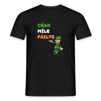 Irish Luck & Welcome Tee: Leprechaun Charm - Men's T-Shirt - black - Front - AI Model Male 178 light (178cm)