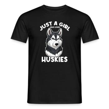 Juste une fille qui aime les huskies - T-shirt homme - noir - Devant - AI Model Male 178 light (178cm)