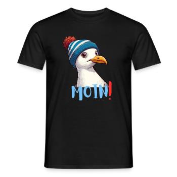 Hambourg Moin Mer du Nord Allemagne Nord Drôle Mouette - T-shirt homme - noir - Devant - AI Model Male 178 light (178cm)