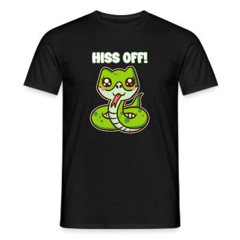 Sifflement ! - Jeu de mots sur le serpent mignon - T-shirt homme - noir - Devant - AI Model Male 178 light (178cm)