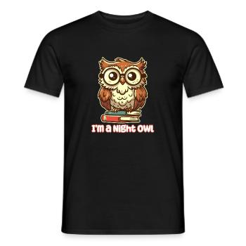 Je suis un oiseau de nuit - Nerdy Owl - T-shirt homme - noir - Devant - AI Model Male 178 light (178cm)