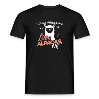 J’aime les alpagas - L’amour alpagas - T-shirt homme - noir - Devant - AI Model Male 178 light (178cm)