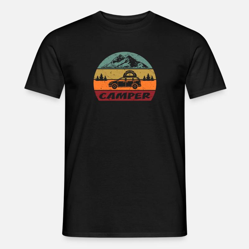 Auto Camper Camping Dachzelt - Männer T-Shirt - Schwarz