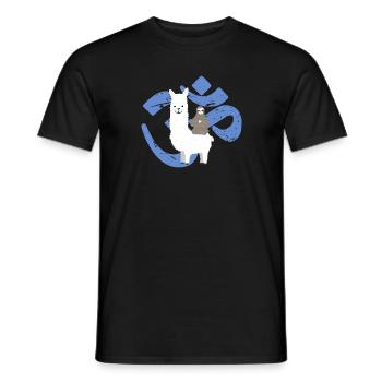 Alpaga sloth namaste signe yoga méditation - T-shirt homme - noir - Devant - AI Model Male 178 light (178cm)