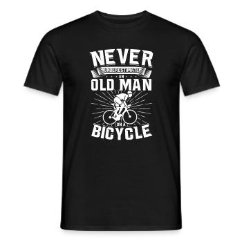 Road bike grandpa motif mountain bike MTB biker cyclist - Men's T-Shirt - black - Front - AI Model Male 178 light (178cm)