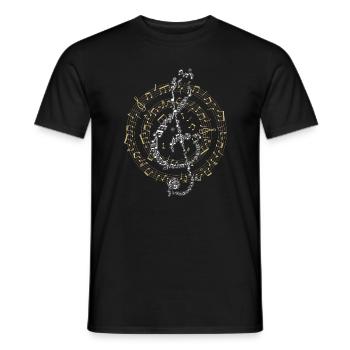 Clef music notes motif musician gift - Men's T-Shirt - black - Front - AI Model Male 178 light (178cm)