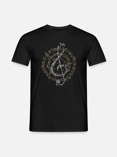 Cadeau de musicien motif notes de musique Clef - T-shirt homme - noir