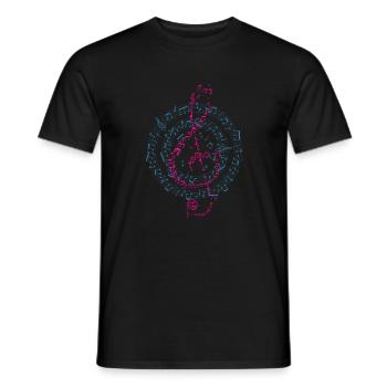 Clef music notes musician music love - Men's T-Shirt - black - Front - AI Model Male 178 light (178cm)