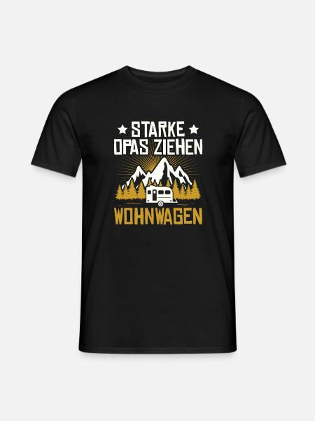 Wohnwagen Caravan Großvater Opa Rentner Geschenk - Männer T-Shirt - Schwarz