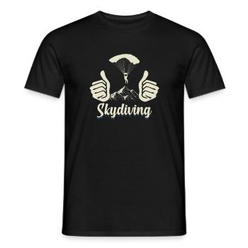 Skydiver Thumbs Up Skydiver Gift - Men's T-Shirt - black - Front - AI Model Male 178 light (178cm)