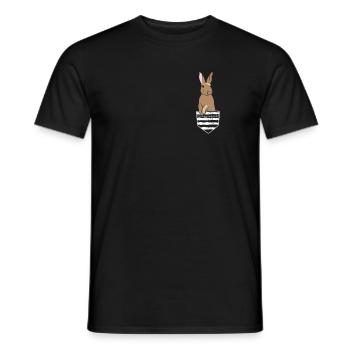 Rabbit breast pocket bunny rabbit pocket costume - Men's T-Shirt - black - Front - AI Model Male 178 light (178cm)