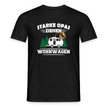 Camping Großvater Rentner Opa Zieht Wohnwagen - Männer T-Shirt - Schwarz - Vorne - AI Model Male 178 light (178cm)