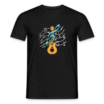 Guitariste clé de sol guitare - T-shirt homme - noir - Devant - AI Model Male 178 light (178cm)