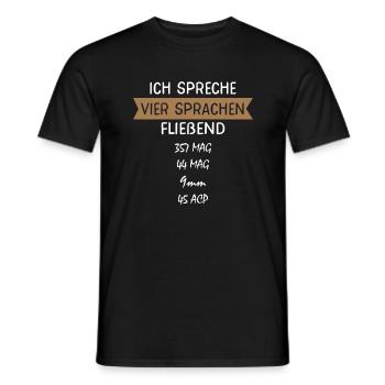 Schützenverein Schießstand Pistolen Sprachen - Männer T-Shirt - Schwarz - Vorne - AI Model Male 178 light (178cm)