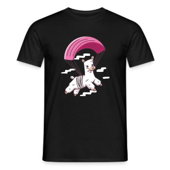 Alpaca parachute jump - Alpaca Skydive - Men's T-Shirt - black - Front - AI Model Male 178 light (178cm)