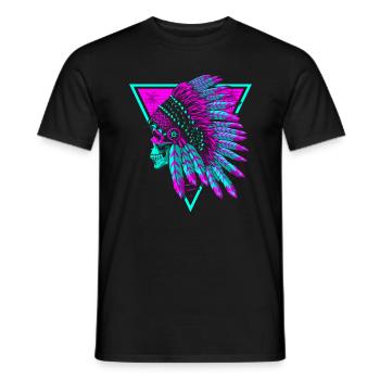 Retro indischer Schädel - Männer T-Shirt - Schwarz - Vorne - AI Model Male 178 light (178cm)
