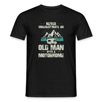 Wohnmobil Camping Old Man Motorhome Camper Womo - Männer T-Shirt - Schwarz - Vorne - AI Model Male 178 light (178cm)
