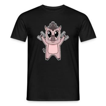 Wildschwein Fitness Motivation Geschenk - Männer T-Shirt - Schwarz - Vorne - AI Model Male 178 light (178cm)