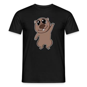 Wombat animal motif cute sweet - Men's T-Shirt - black - Front - AI Model Male 178 light (178cm)