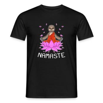 Yoga Namaste Sloth - Men's T-Shirt - black - Front - AI Model Male 178 light (178cm)