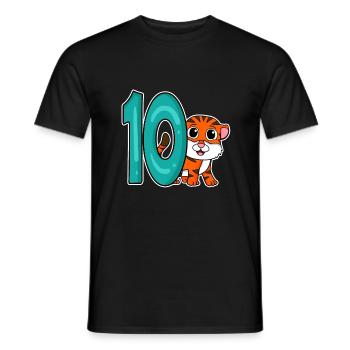 10 Jahre alt - 10. Geburtstag - Kindergeburtstag - Männer T-Shirt - Schwarz - Vorne - AI Model Male 178 light (178cm)
