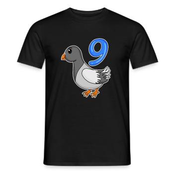 9 Jahre alt - 9. Geburtstag - Taube Vogel Motiv - Männer T-Shirt - Schwarz - Vorne - AI Model Male 178 light (178cm)