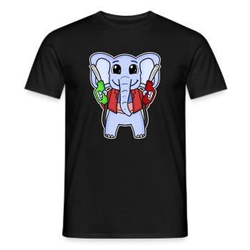 Tankwart Elefant Tankstelle - Männer T-Shirt - Schwarz - Vorne - AI Model Male 178 light (178cm)
