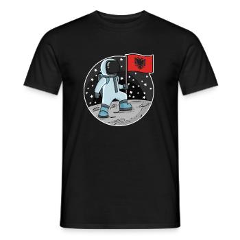 Astronaute avec drapeau Albanie - T-shirt homme - noir - Devant - AI Model Male 178 light (178cm)